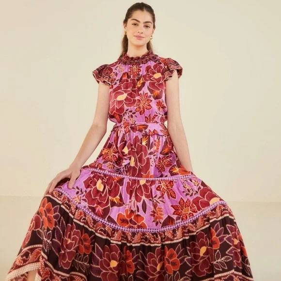 FARM Rio | Dresses | Farm Rio Sweet Floral Midi Dress New With Tags |  Poshmark
